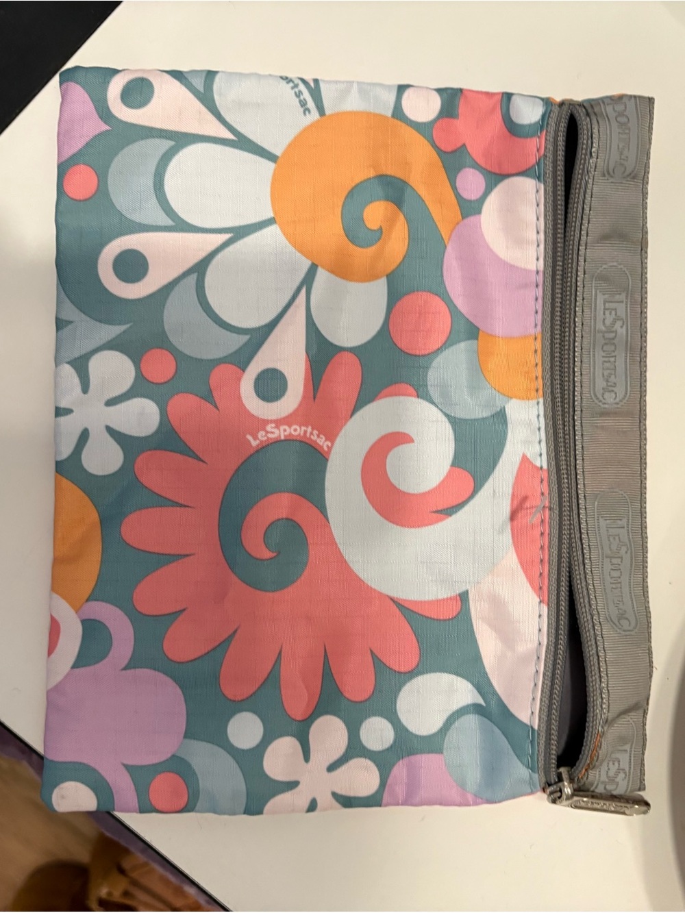 LeSportsac Floral Cosmetic Pouch in Teal, Pink & Coral